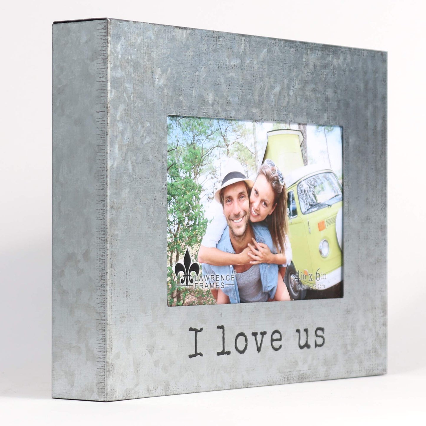 4x6 Galvanized Metal Picture Frame - I Love Us