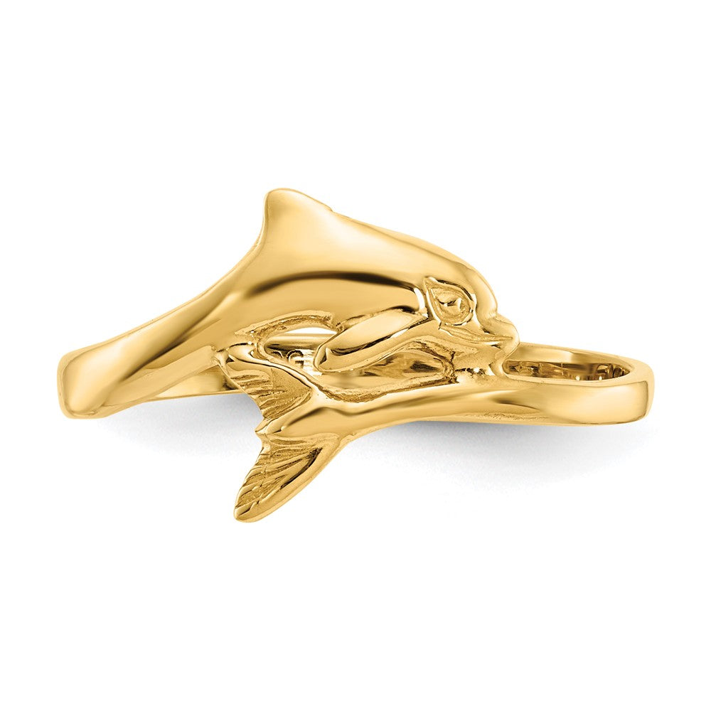10k Yellow Gold Dolphin Ring Size 6