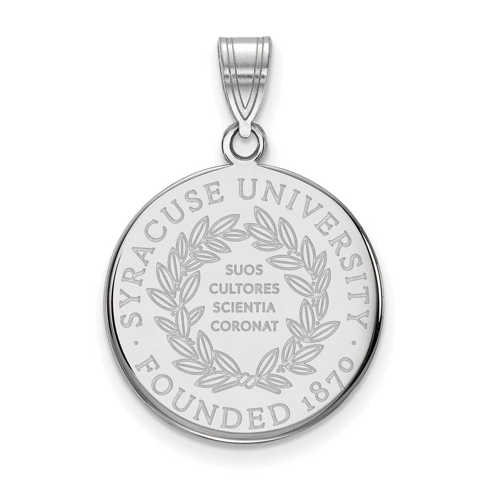 LogoArt Sterling Silver Syracuse University Large Crest Pendant Necklace Female Adult