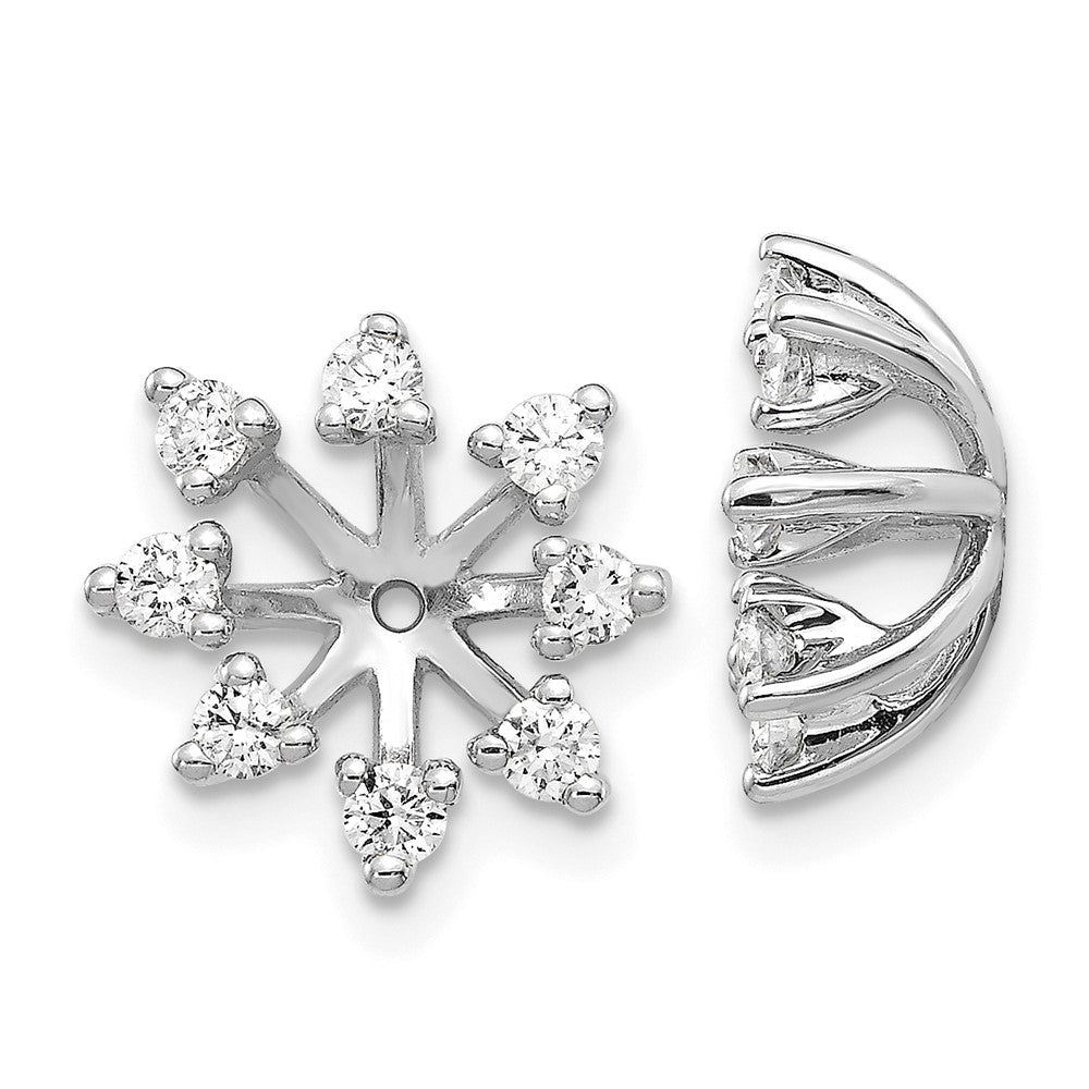 14K White Gold Fancy Diamond Earring Jacket Mountings