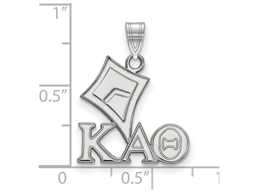 Sterling Silver LogoArt Official Licensed Greek Sororities Kappa Alpha Theta (???) Small Pendant
