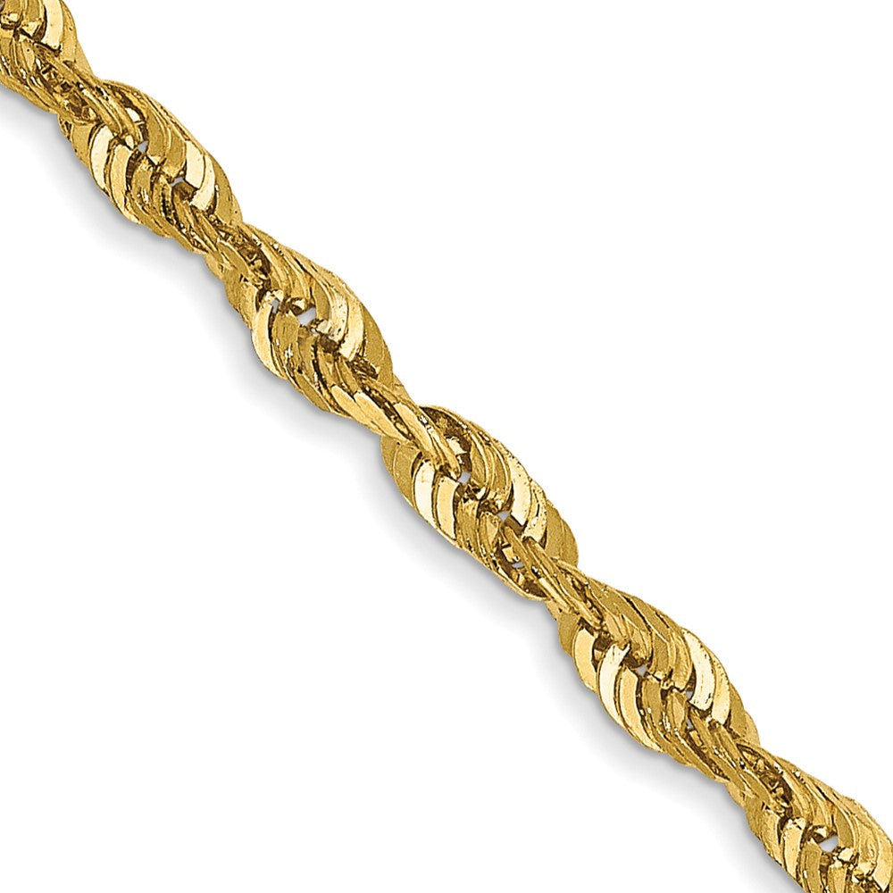 14K 24 inch 2.5mm Ultra Diamond-cut Rope with Lobster Clasp Chain