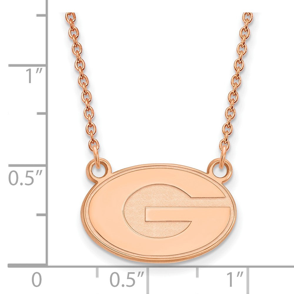 Sterling Silver Rose Gold-plated LogoArt University of Georgia Small Pendan