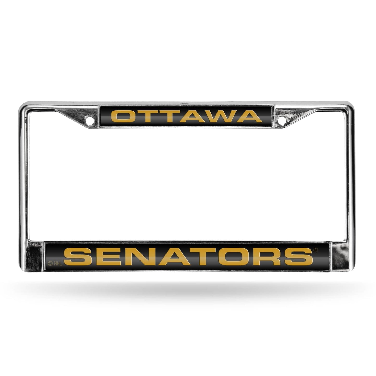Rico Industries Hockey Ottawa Senators Black 12" x 6" Laser Cut Chrome Frame - Car/Truck/SUV Automobile Accessory