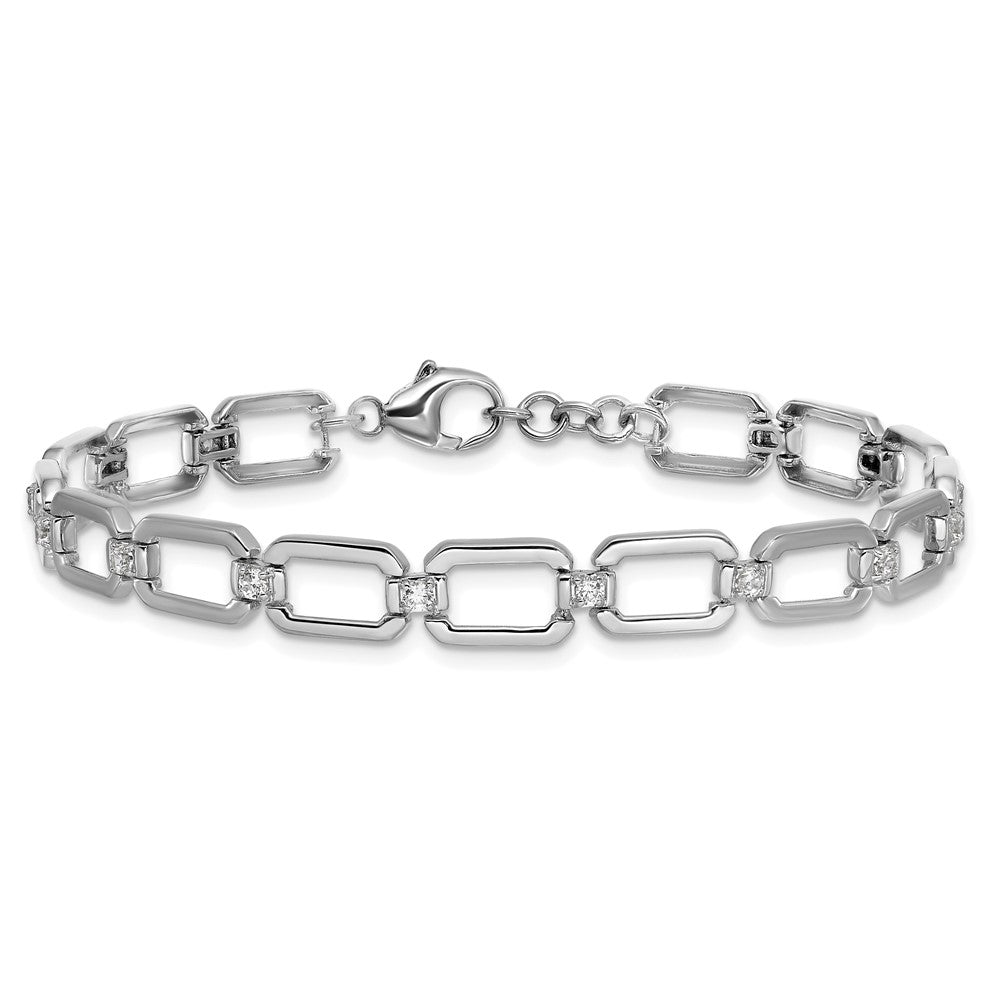 True Origin 14K White Gold 1/2 carat Lab Grown Diamond VS+ F+ 7 in Complete Link Bracelet