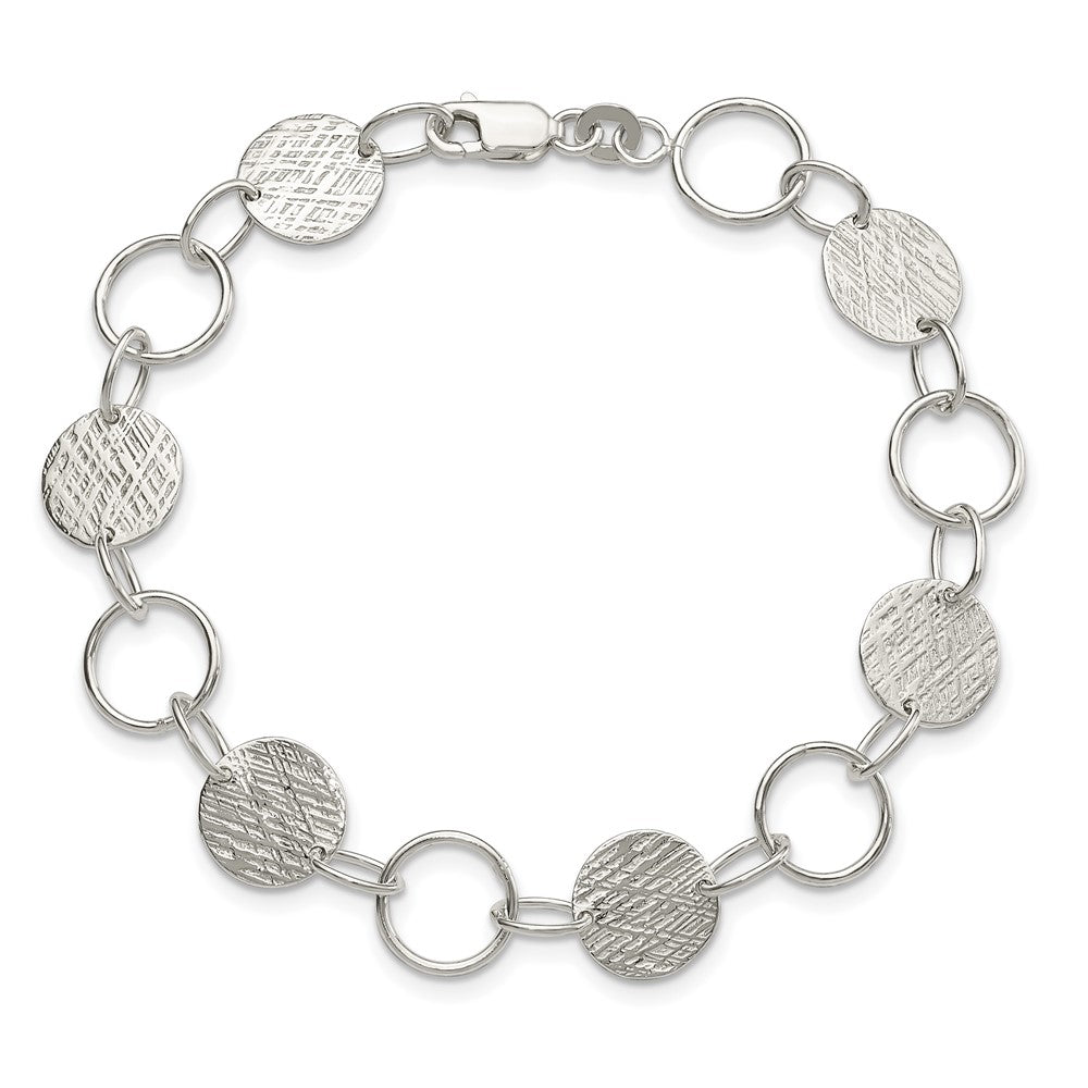 Sterling Silver Fancy Circle Bracelet 7.5 inches