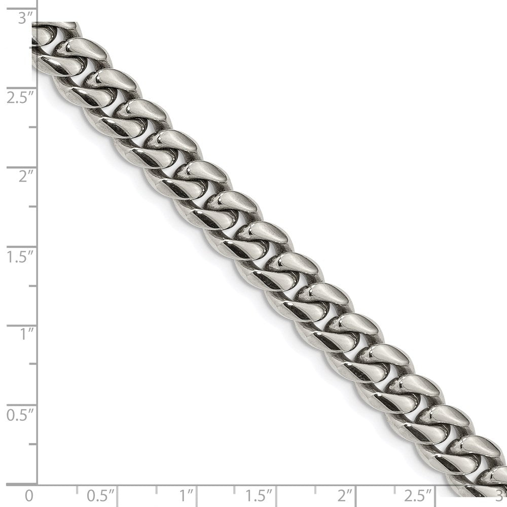 Stainless Steel Polished 8.5in Curb Chain Bracelet 8.5 inches