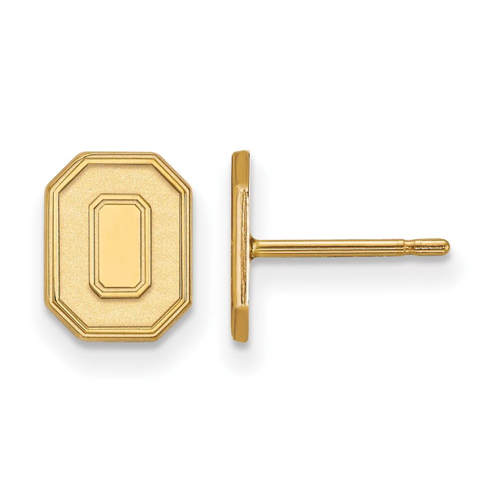Sterling Silver Gold-plated LogoArt The Ohio State University Letter O Extra Small Post Earrings Q-GP051OSU