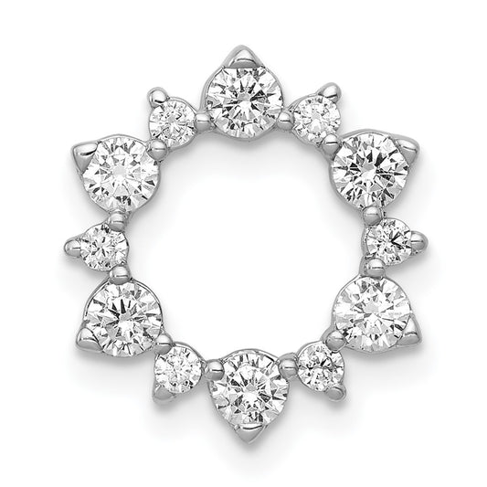 14k White Gold Diamond Fancy Circle Chain Slide