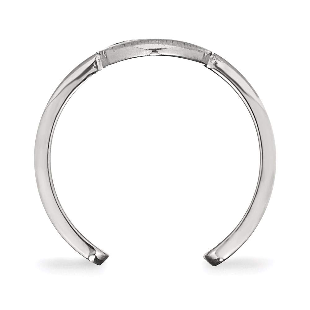 Sterling Silver Rhodium-plated NHL LogoArt Boston Bruins Toe Ring Q-SS026BRI
