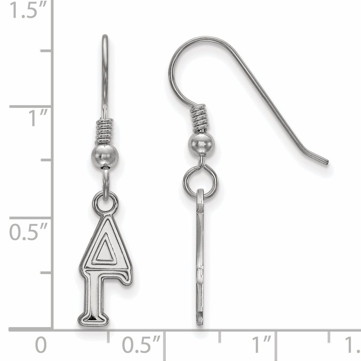 Sterling Silver Official Licensed Greek Sororities Delta Gamma (??) Small Dangle Earrings