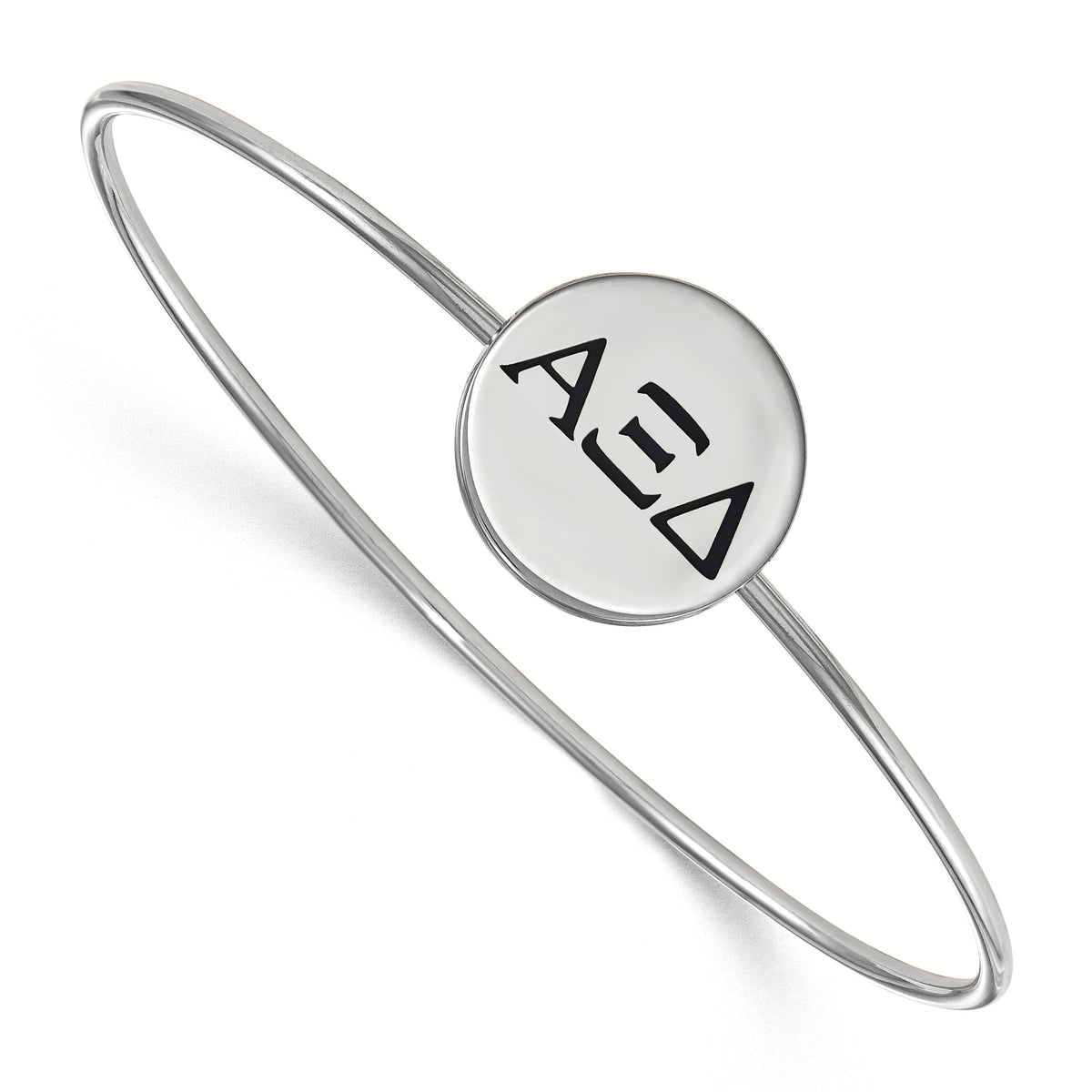 Sterling Silver Official Licensed Greek Sororities 7in Alpha Xi Delta (???) Enameled Slip-on Bangle