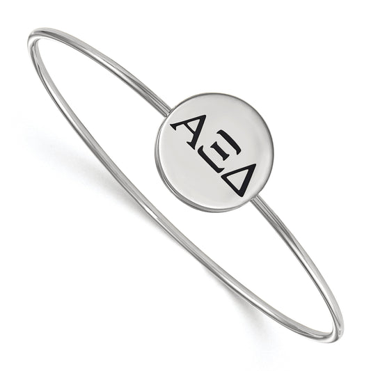 Sterling Silver Official Licensed Greek Sororities 7in Alpha Xi Delta (???) Enameled Slip-on Bangle
