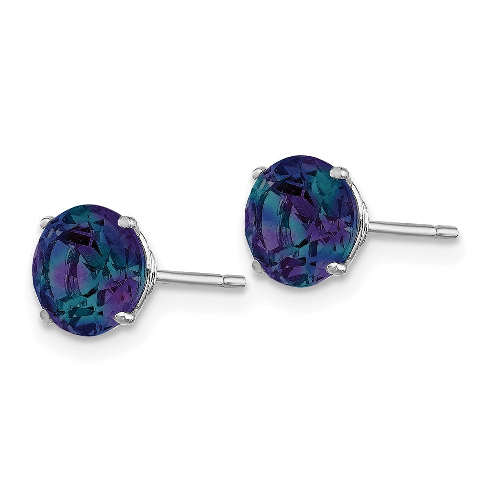 14kw Created Alexandrite Earrings