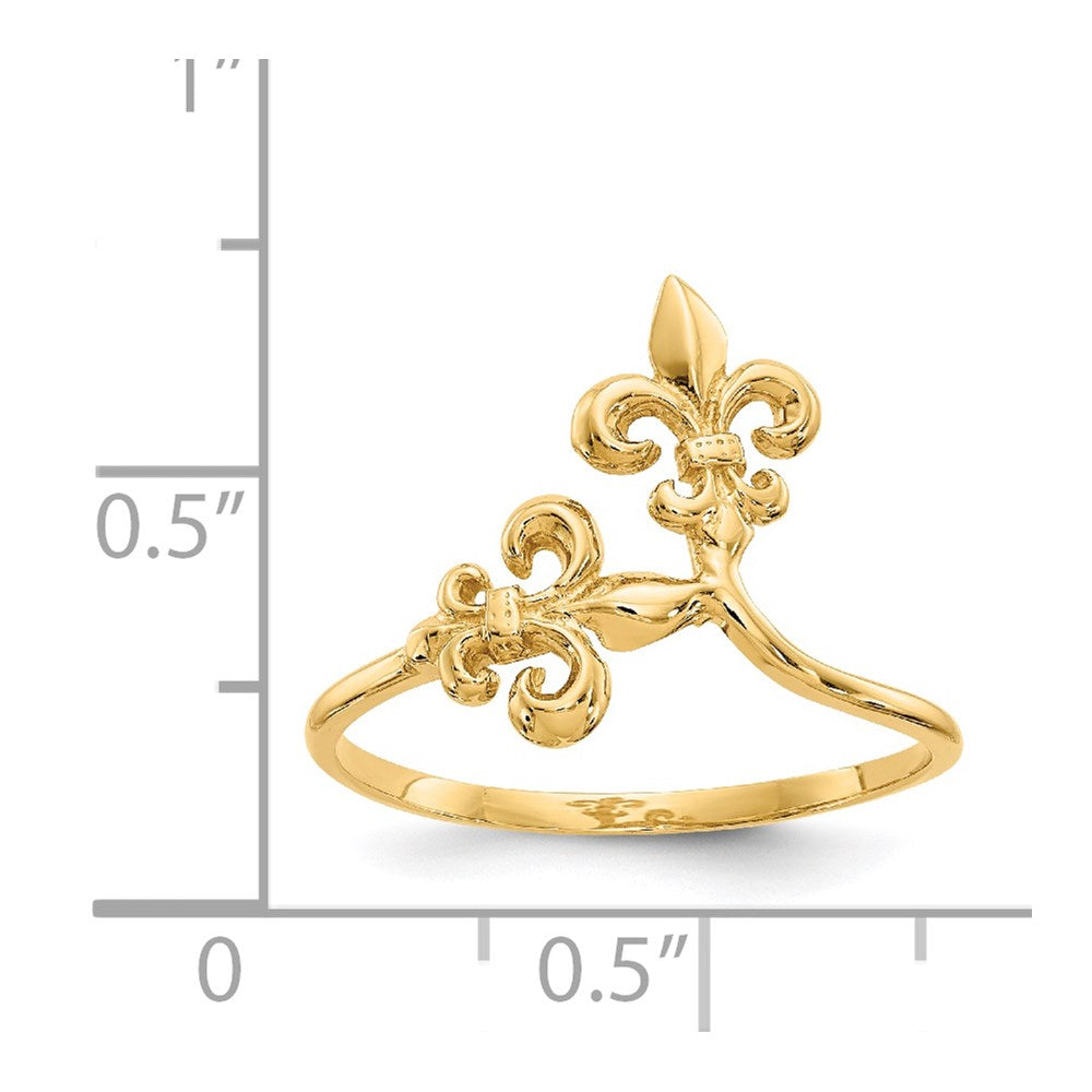 14k Polished Fleur De Lis Ring Size 6.5