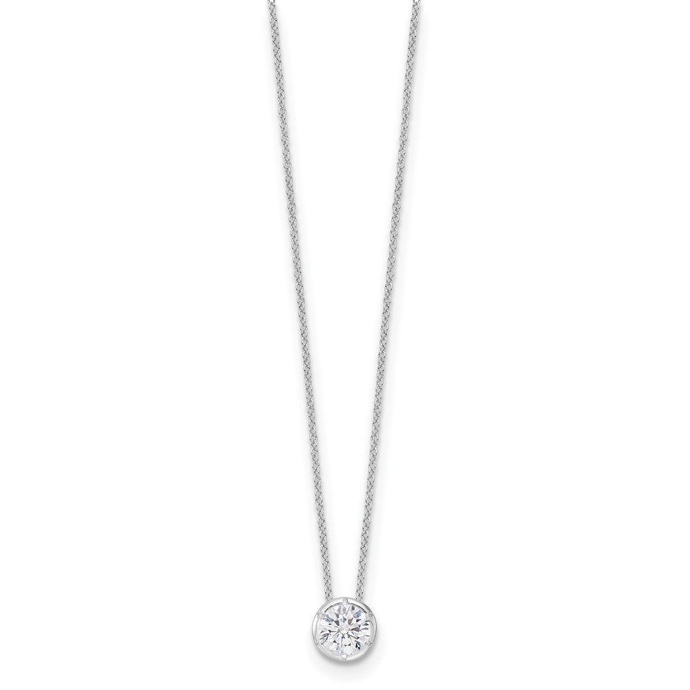 True Origin 14k White Gold 1 carat Lab Grown Diamond VS DEF 18 inch Solitaire Slide Necklace
