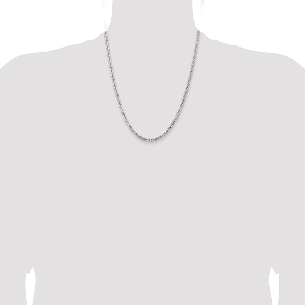 Sterling Silver 3mm Square Spiga Chain 22 Inches