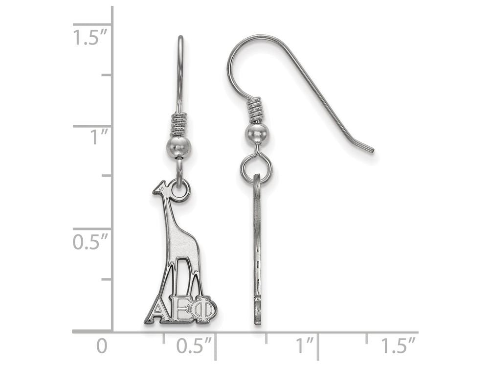Sterling Silver Official Licensed Greek Sororities Alpha Epsilon Phi Medium Dangle Earrings