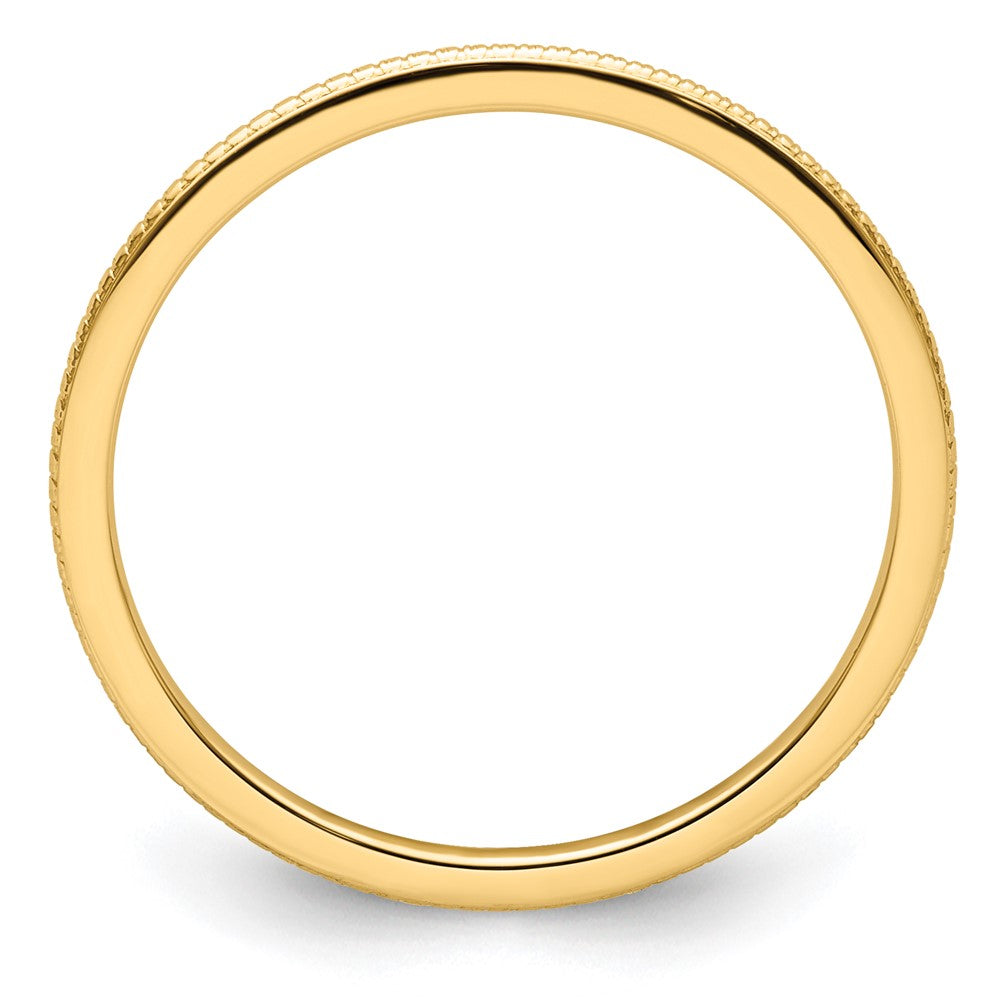 10K Yellow Gold 1.2mm Beaded Stackable Band Size 10