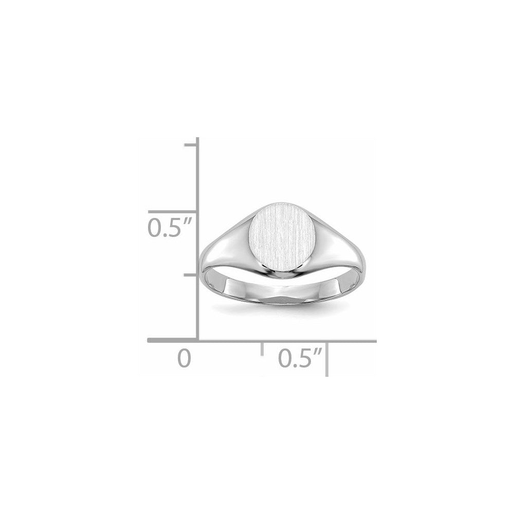 14k White Gold Childs Closed Back Signet Ring Size 5