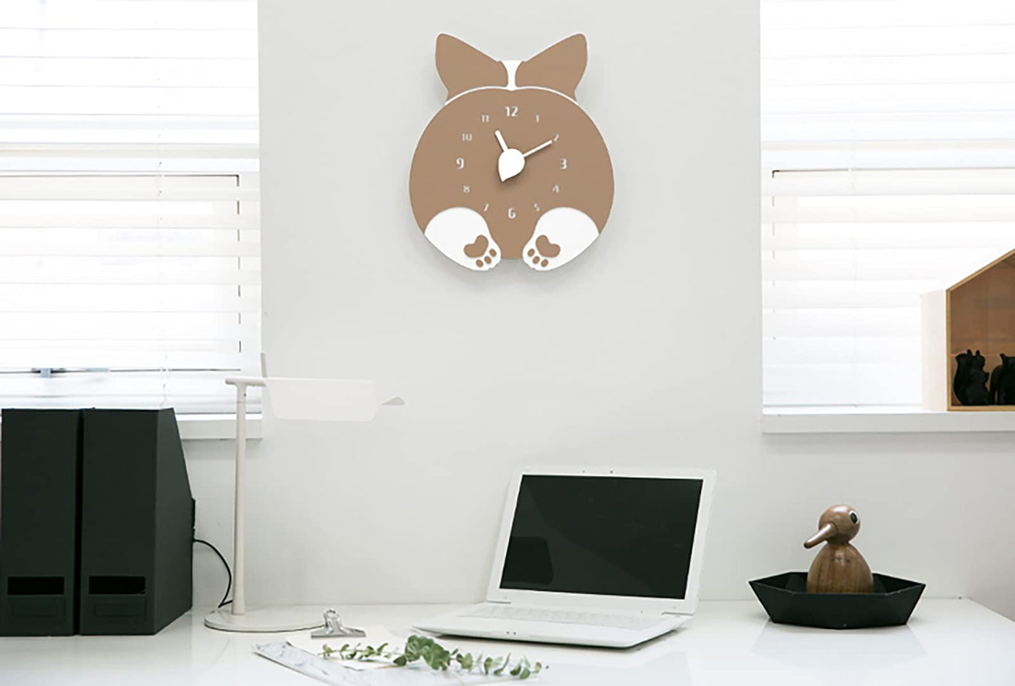 Modern Minimalist Silent Wall Clock Funny Animal Collection (Dog Butt)