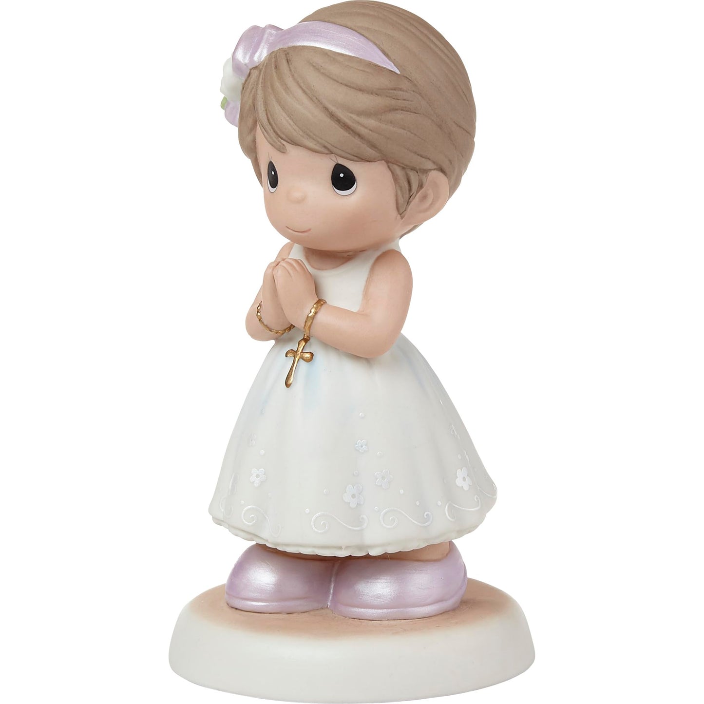 Precious Moments Blessings On Your First Communion Brunette Hair/Medium Skin Girl Figurine, Count 1