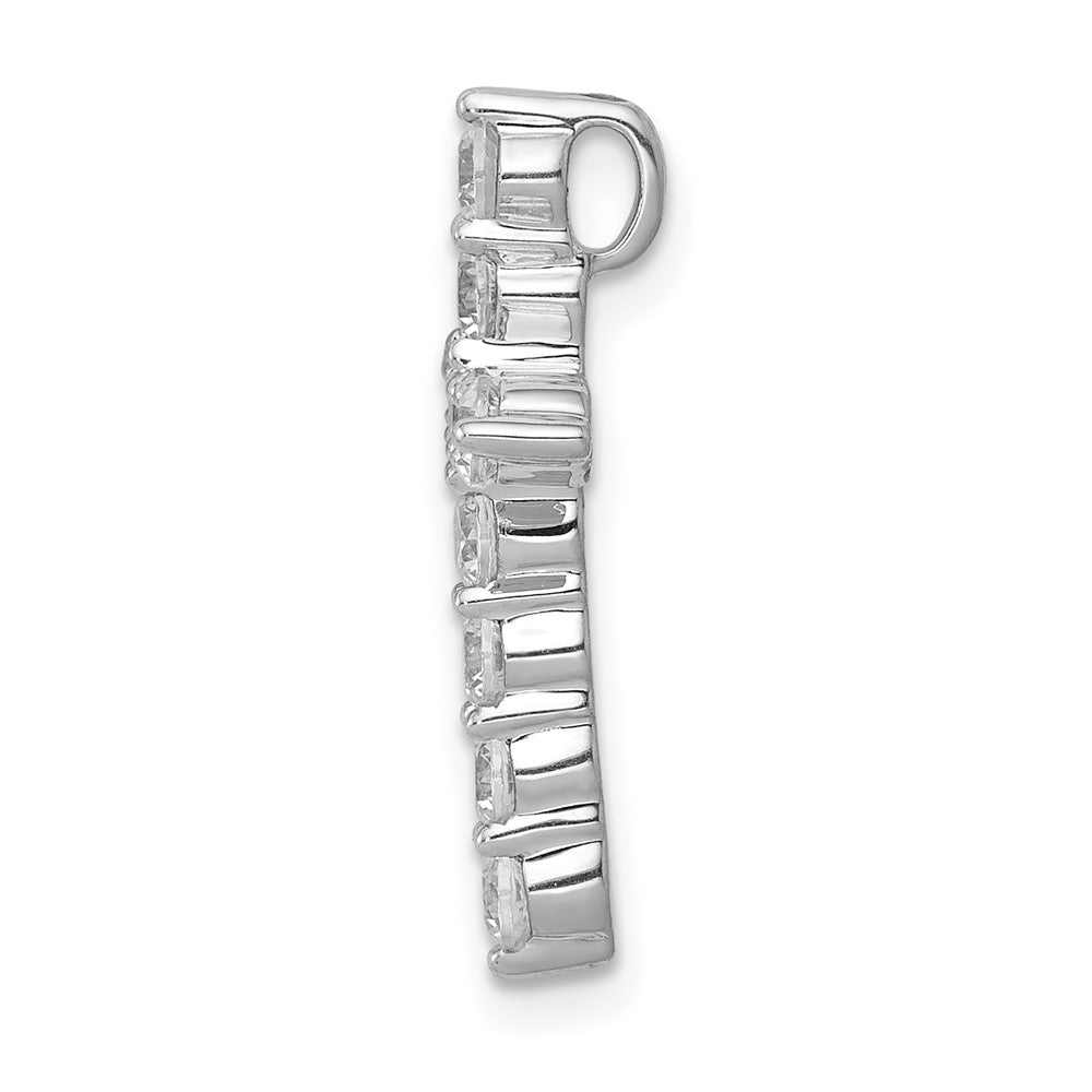 14k White Gold 3/4 carat Lab Grown Diamond VS/SI+ G+ Cross Chain Slide Pendant
