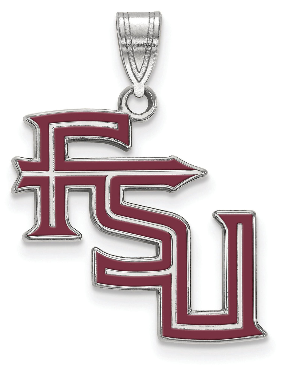 LogoArt Sterling Silver Florida State University Large Enamel Pendant Necklace Female Adult