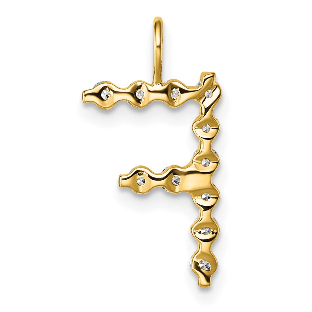 True Origin 14k 3/8 carat Lab Grown Diamond VS DEF Alphabet F Pendant