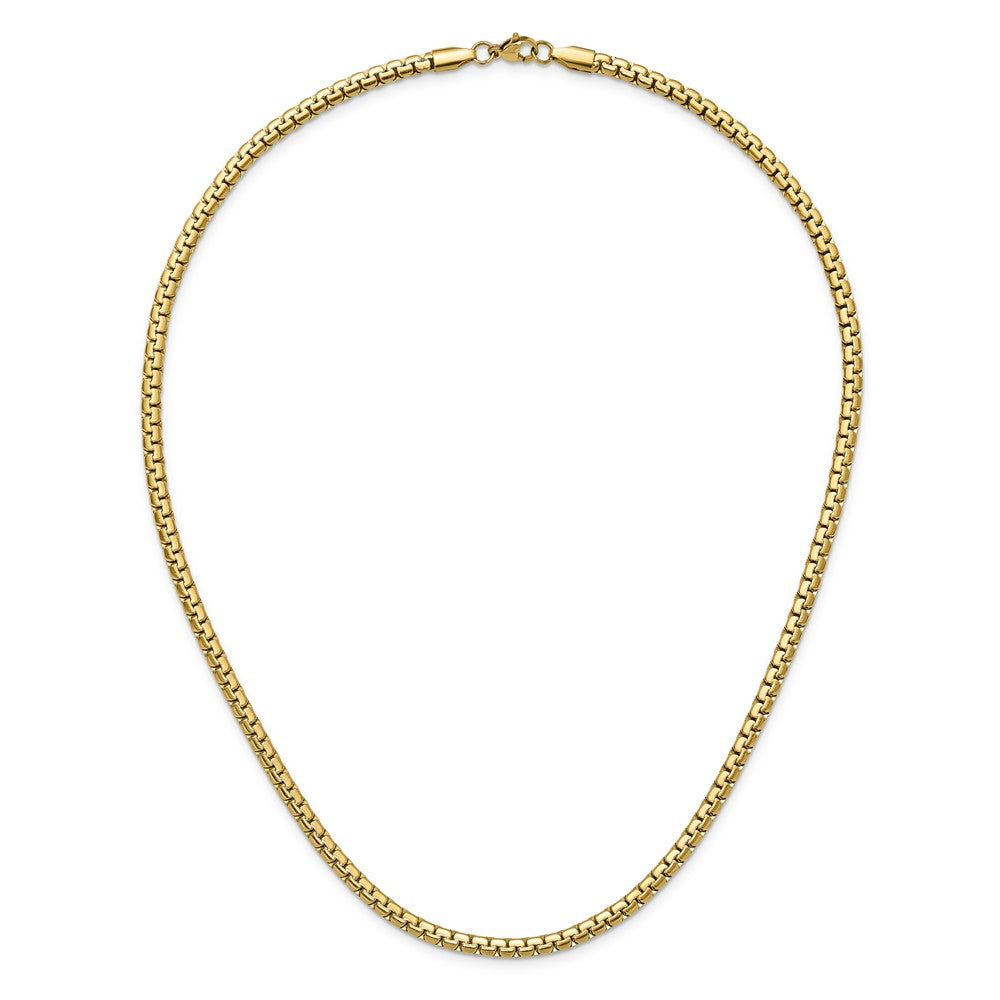 Chisel Stainless Steel Polished Yellow IP-plated 4mm 20 inch Flat Box Chain
