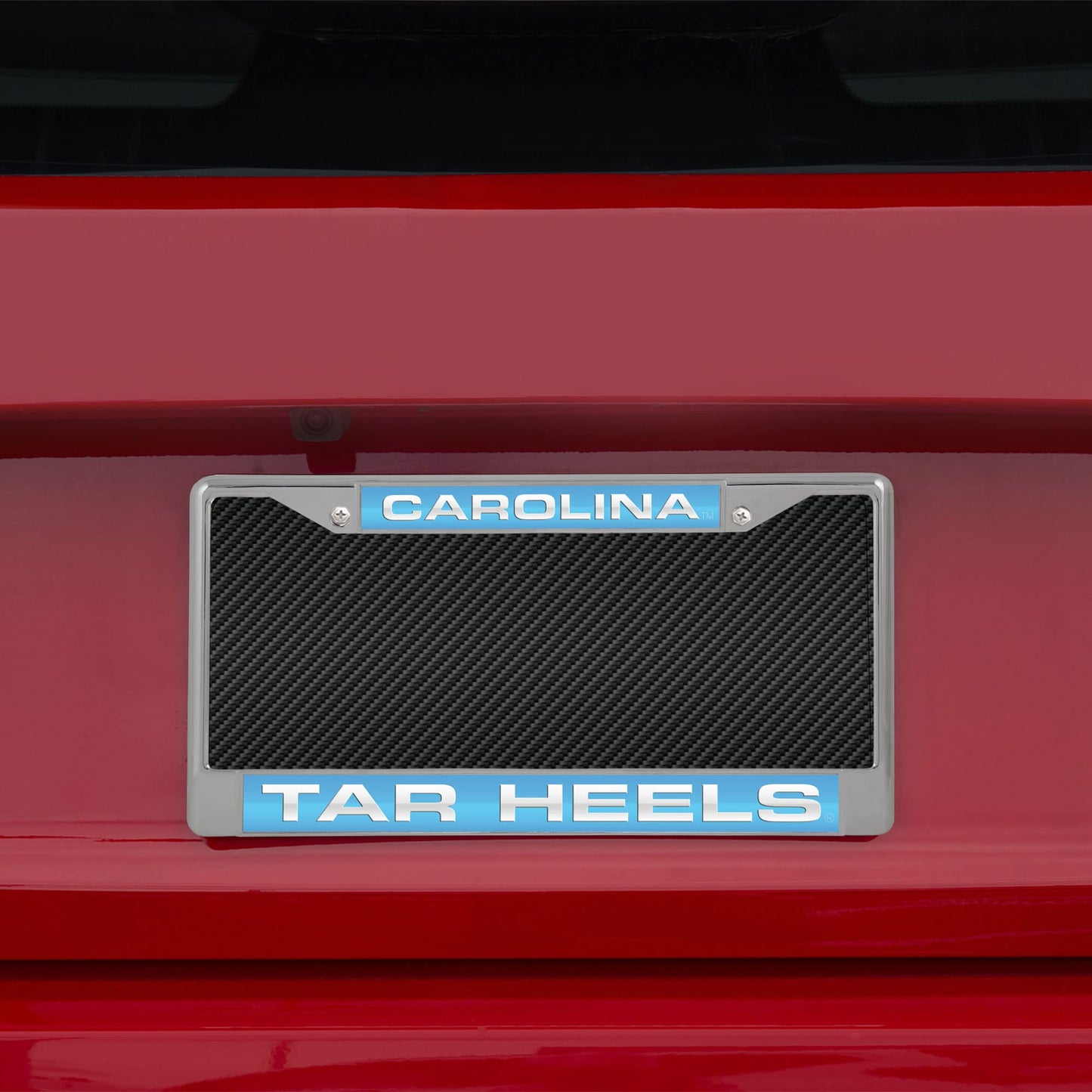 Collegiate U of North Carolina Lt Blue Laser Chrome Acrylic License Plate Frame QGC6998