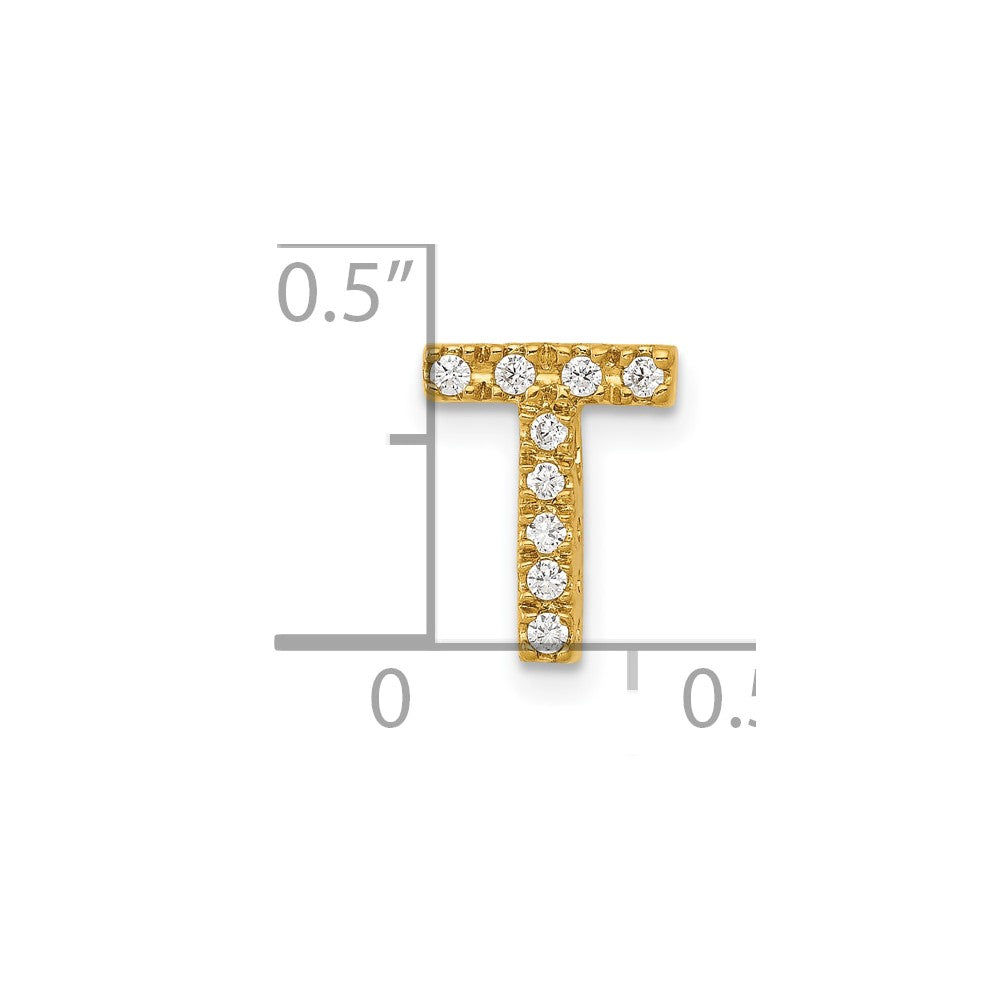 10K  Diamond Letter T Initial Charm