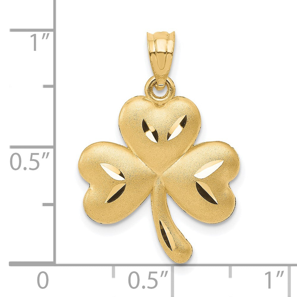 14k Shamrock Charm Yellow Gold