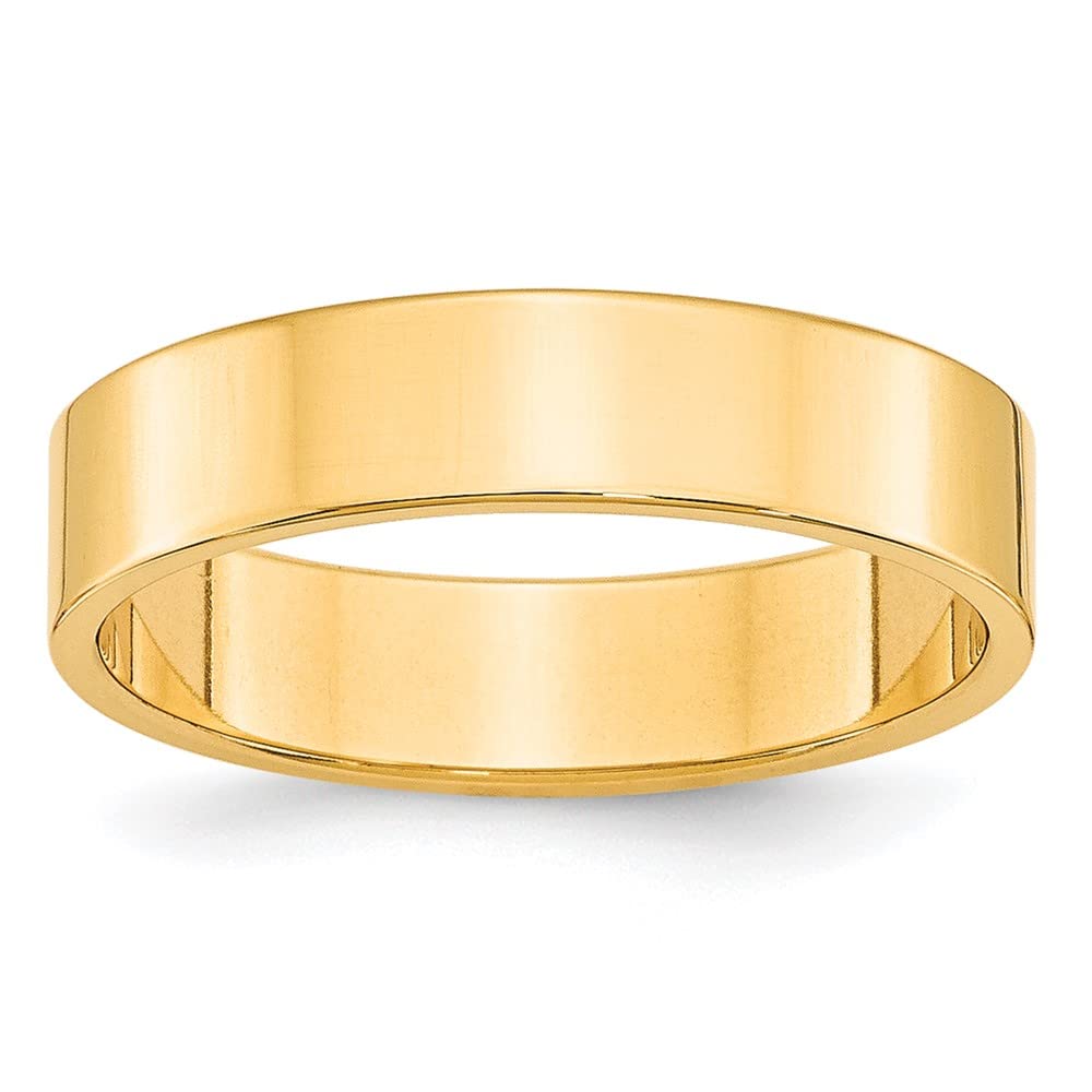 10k Yellow Gold 5mm Lightweight Flat Wedding Band Size 4.5