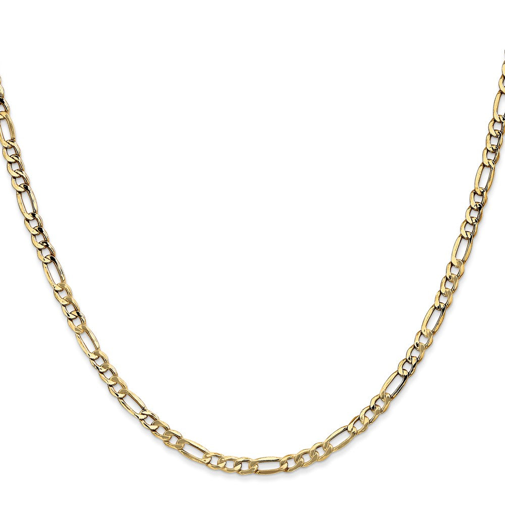 14K 26 inch 3.5mm Semi-Solid Figaro with Lobster Clasp Chain