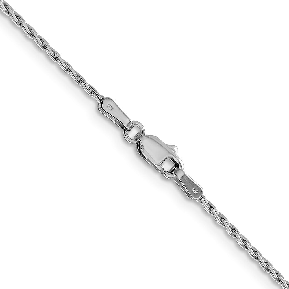 14K White Gold 18 inch 1.25mm Round Parisian Wheat with Lobster Clasp Chain