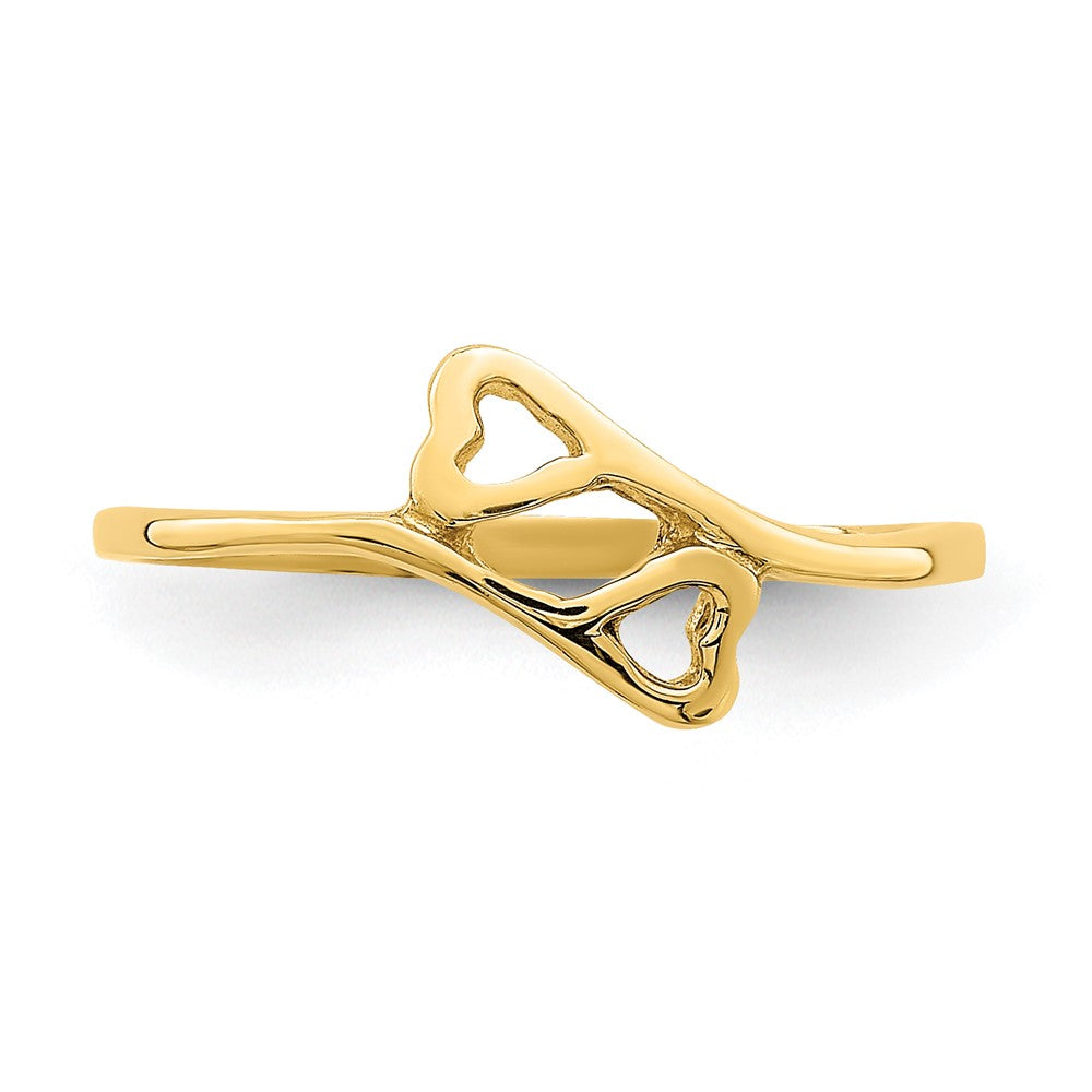 14k Double Heart Baby Ring Size 3