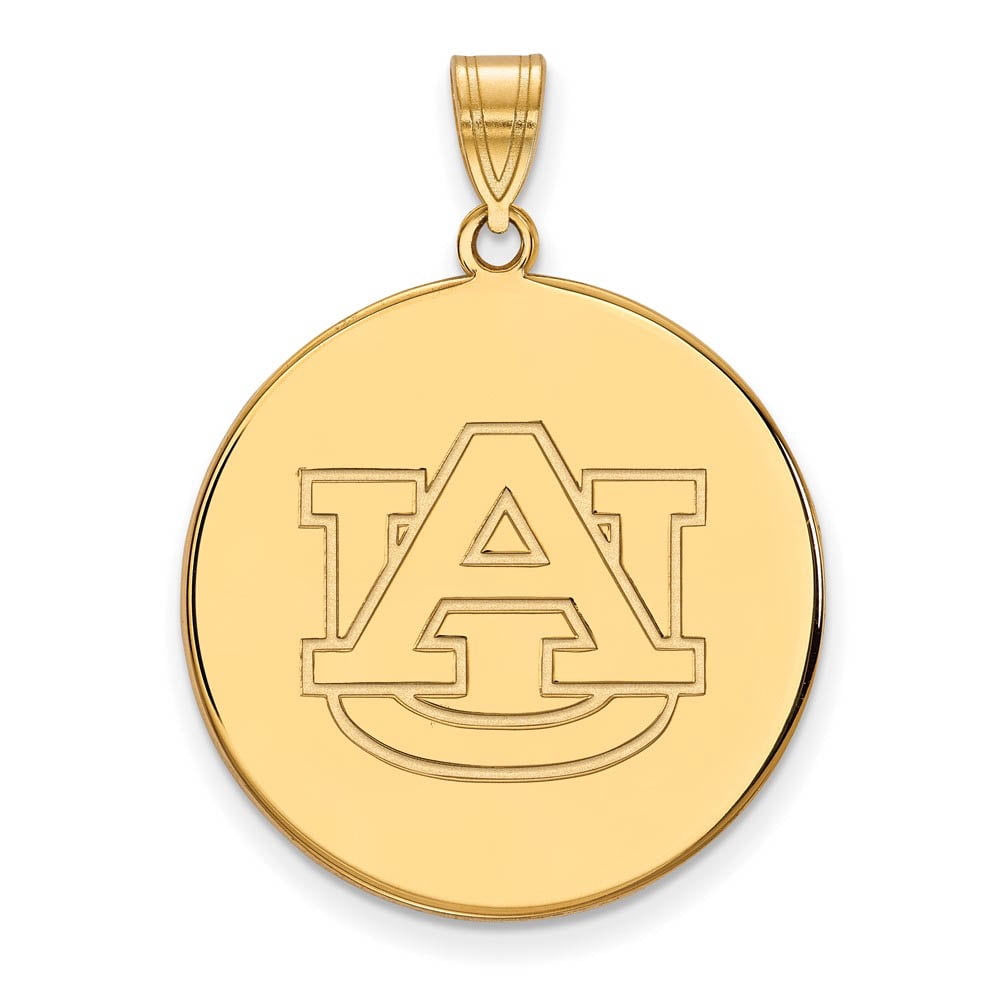 Sterling Silver Gold-plated LogoArt Auburn University Extra Large Disc Pendant Q-GP080AU