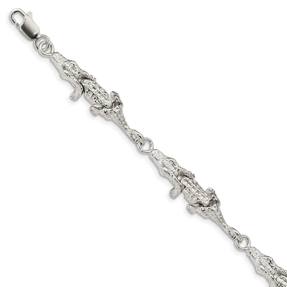 Sterling Silver Alligator Bracelet 7 inches