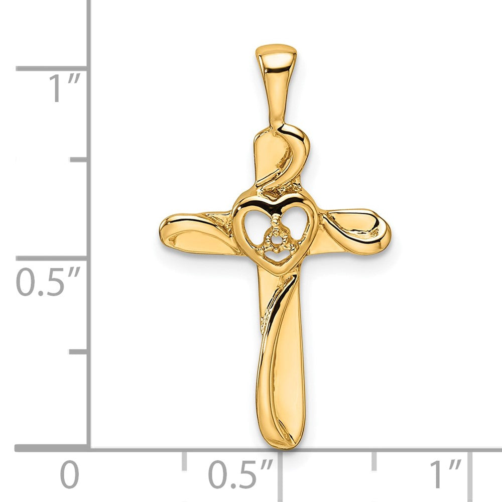 14k Diamond Cross Pendant Mounting