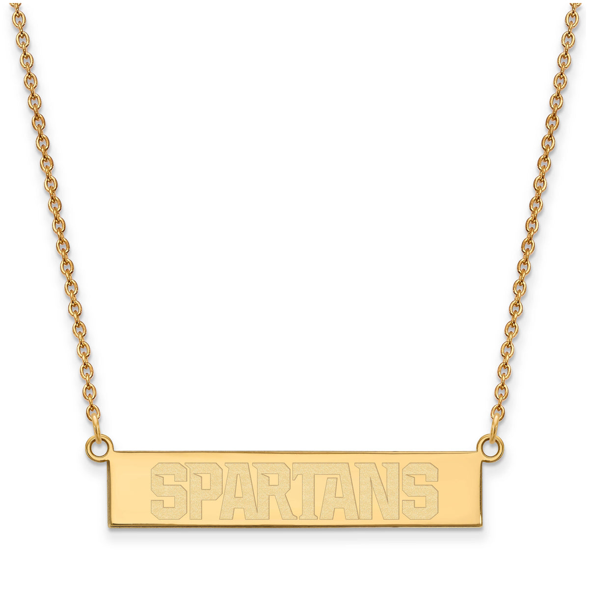 Women's Michigan State Spartans Gold Plated Small Bar Necklace