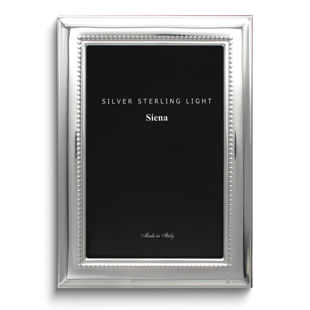Bilaminate Sterling Silver Wide Plain Beaded 7.5x9.5 Frame QGM7049