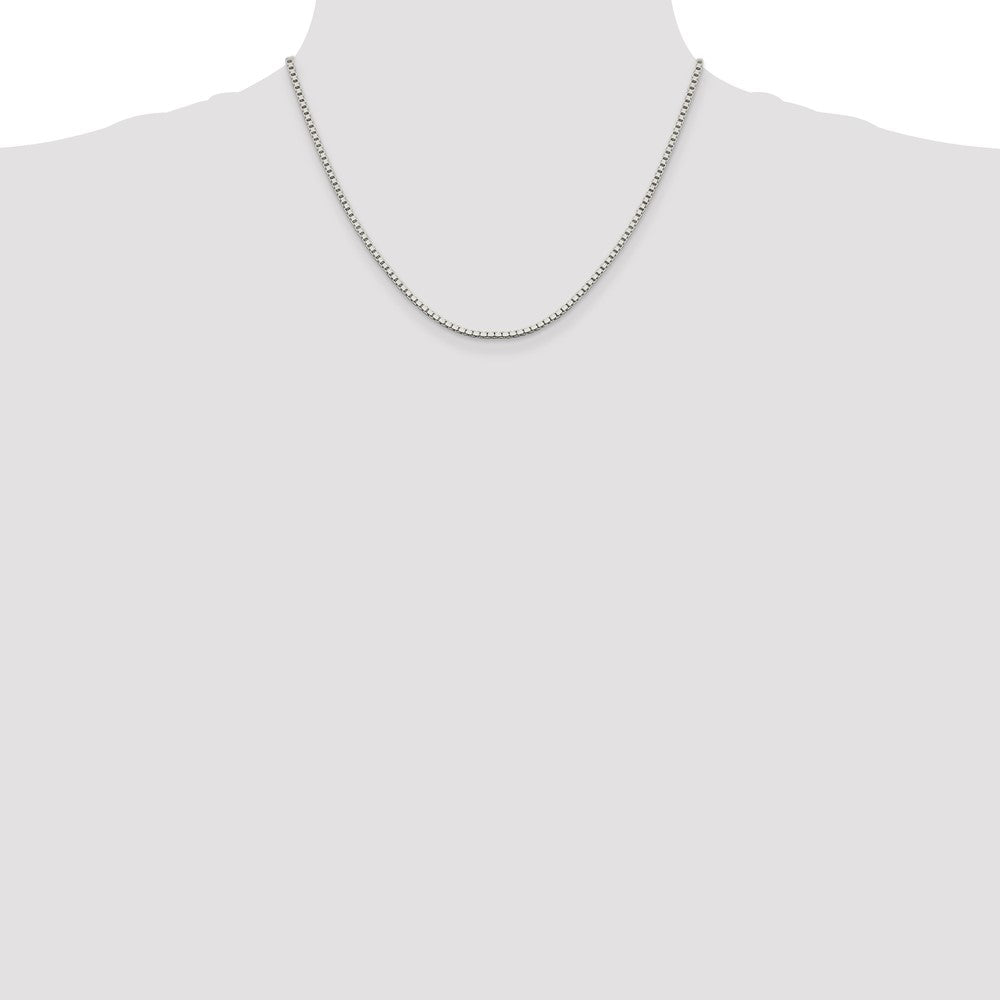 Sterling Silver 1.9mm Box Chain 18 Inches