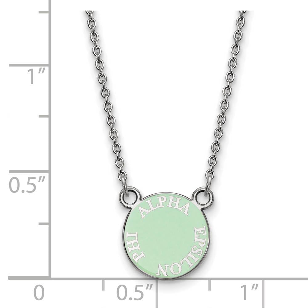 LogoArt Sterling Silver Alpha Epsilon Phi Extra Small Enameled Pendant Necklace With 18 Inch