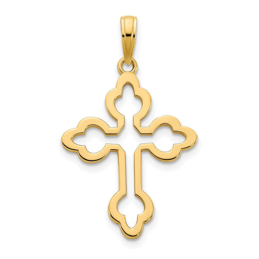 14k Yellow Gold Cross Charm