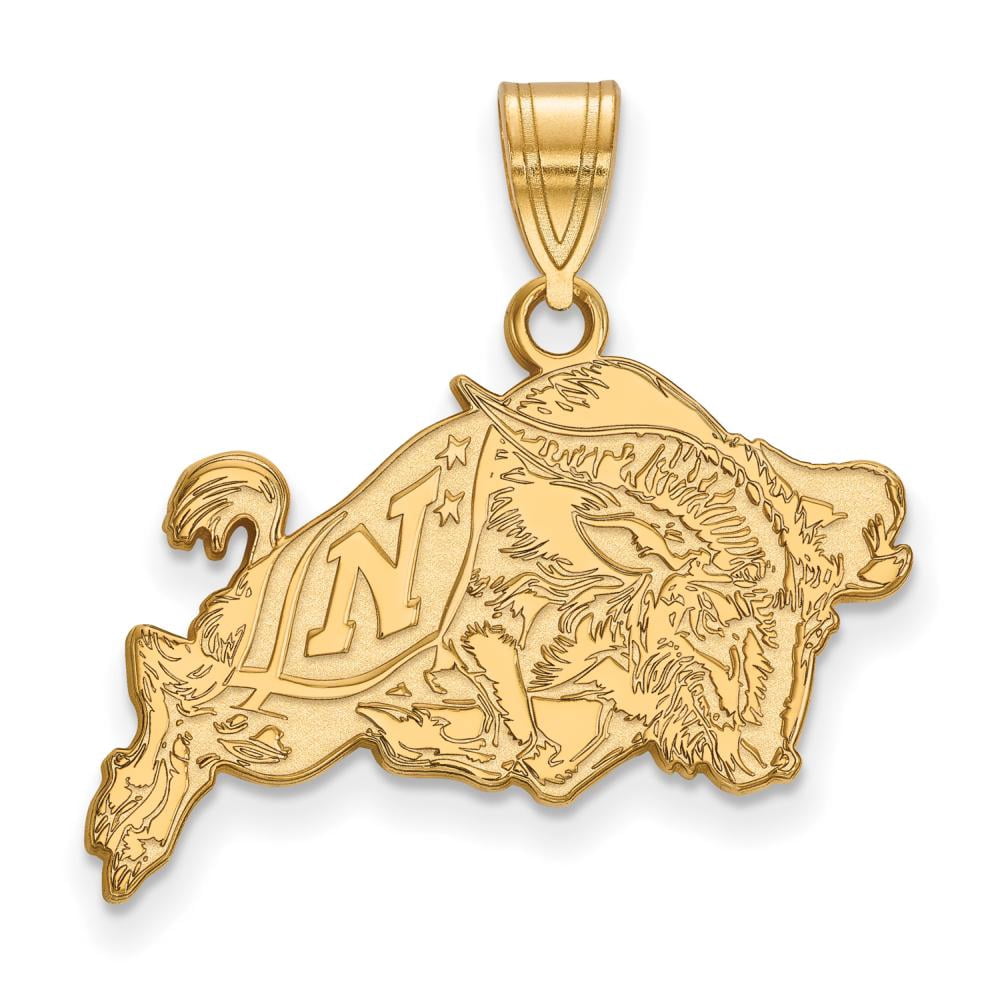 Sterling Silver Gold-plated LogoArt US Naval Academy Anchor Large Pendant Q-GP021USN