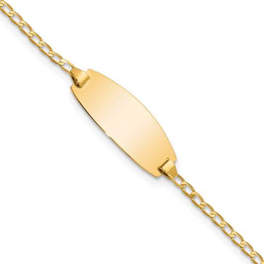 14k Oval Curb ID Bracelet 5.5  inches