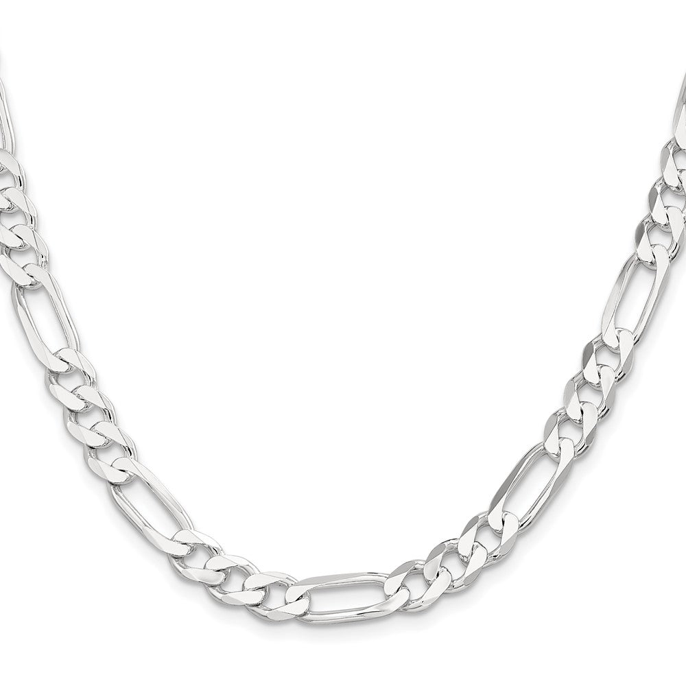 Sterling Silver 7.5mm Figaro Chain 20 Inches