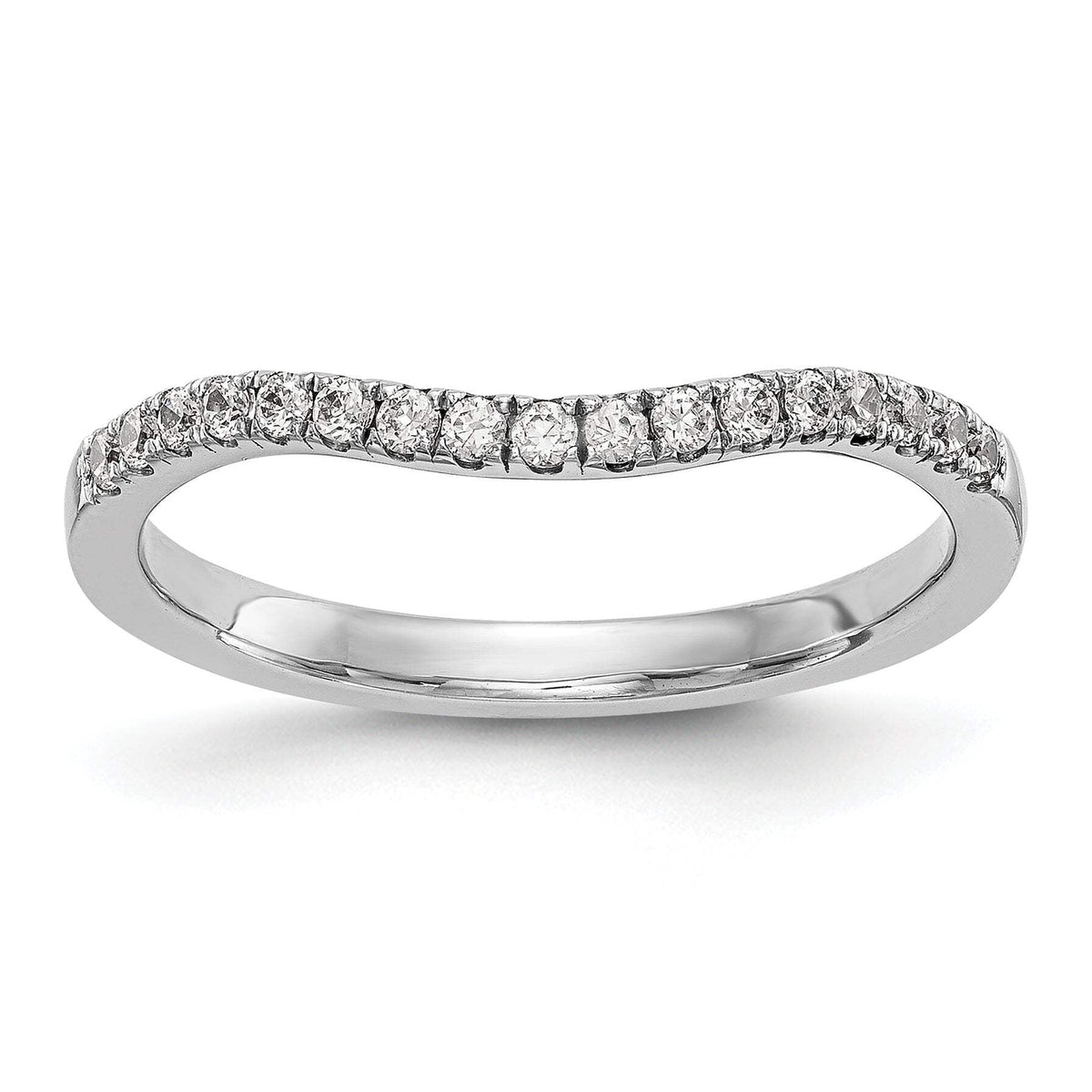 14k White Gold 1/5 carat Lab Grown Diamond VS/SI+ G+ Complete Curved Band
