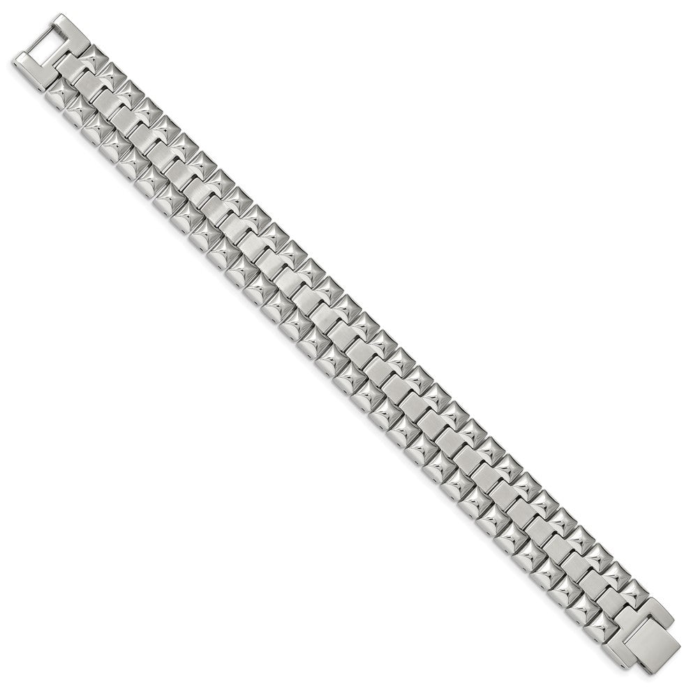 Stainless Steel Brushed and Polished 8.25in Heavy Link Bracelet